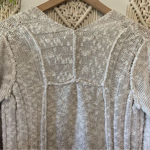 FREE PEOPLE Free Spirit Long Knit Cardigan Sweater Cream Tan Medium - Picture 5 of 12